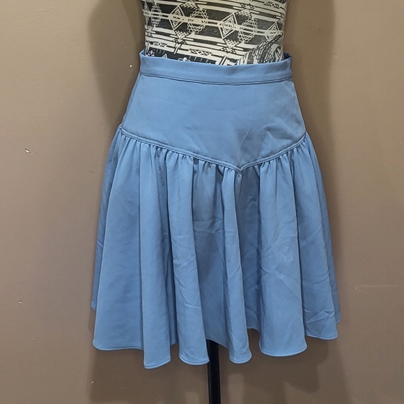 Jill Stuart wedgewood blue skirt with ruffle - Picture 2 of 7